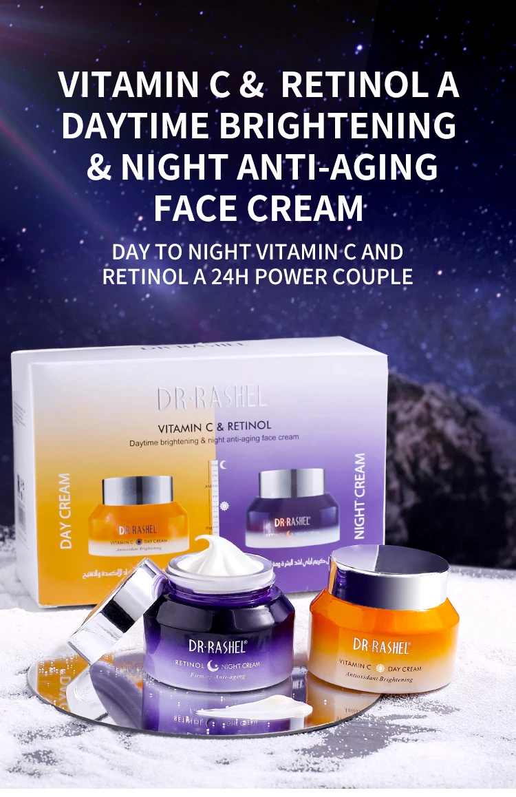 DR RASHEL Moisturizing Brightening Repair Women Retinol Vitamin C Day And Night Face Cream Set