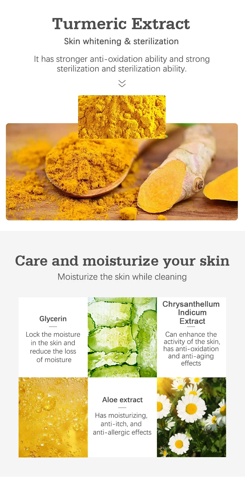 Guanjing OEM Natural Care Turmeric Facial Mask Anti Ance Moisturizing Cleansing Organic Plant Face Mask